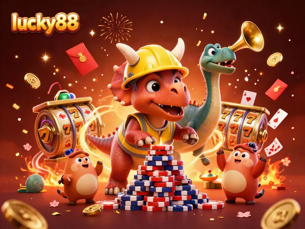 Engage your luck with lucky88 in a vibrant casino illustration featuring exciting action and dynamic game elements.