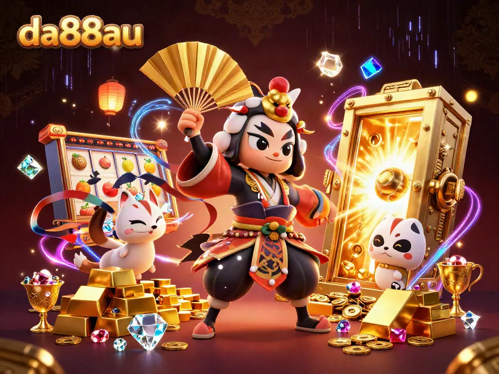 Engage with the vibrant gaming world of da88au through dynamic slot reels and captivating characters.