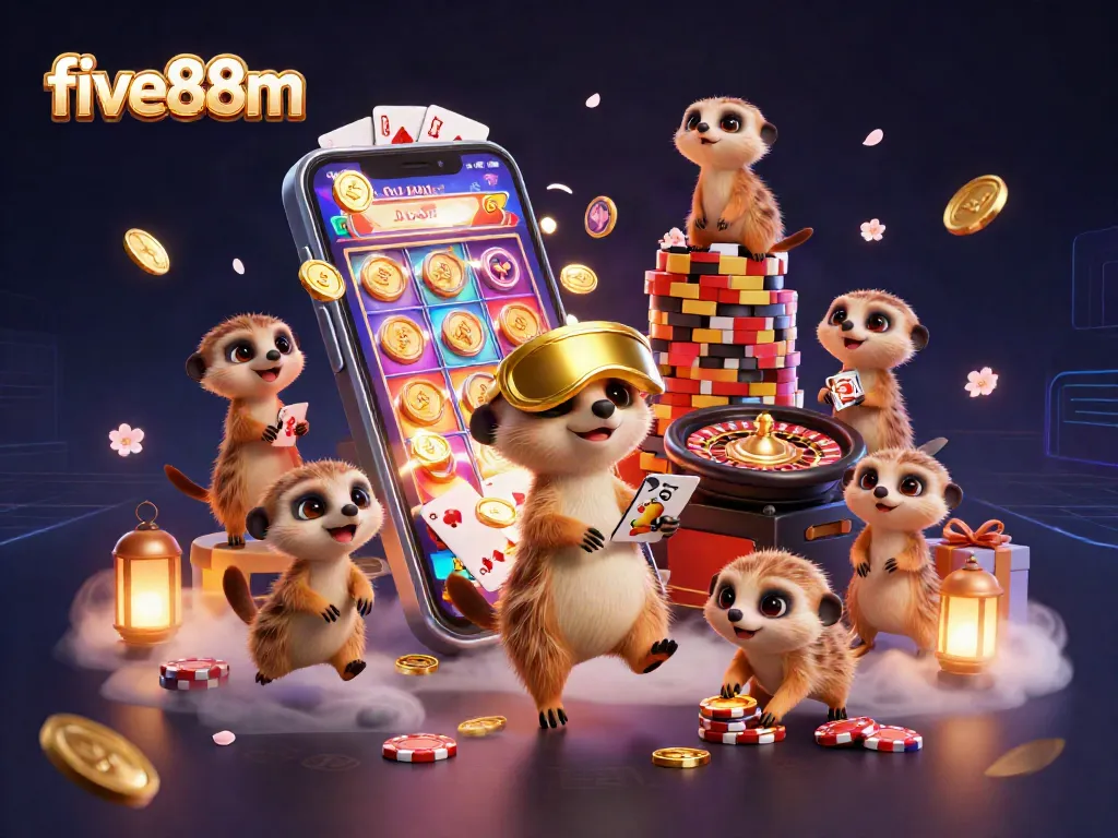 Experience the excitement of five88m with playful meerkats running a lively casino operation.