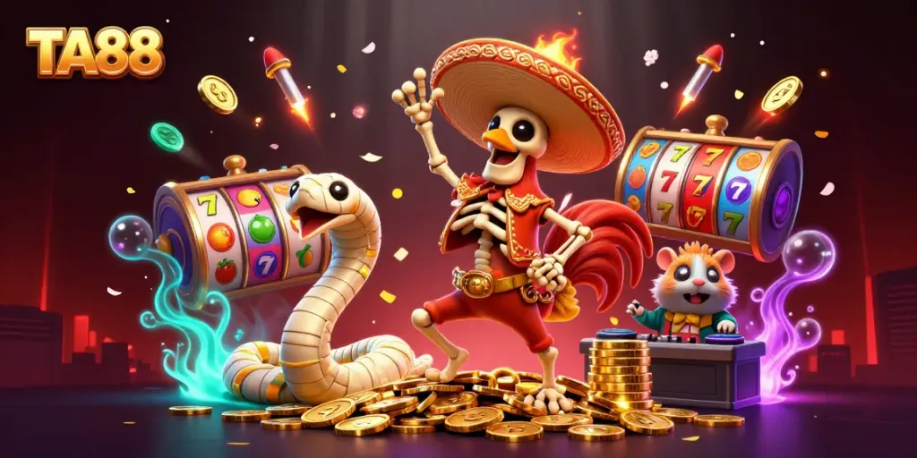 Experience winning moments with TA88 through an energetic 3D casino celebration