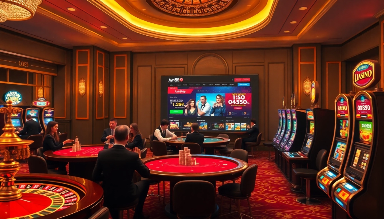 Experience the excitement of gaming at jun88.com with high-stakes poker and vibrant slot machines.