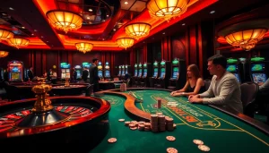 Experience the thrill of gambling with live scores on 7mcn in a luxurious casino setting.
