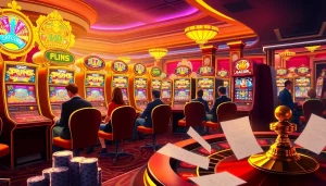 Engaged players enjoying Slot Gacor slot machines in a vibrant casino atmosphere.