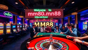 Experience the thrill of gambling at https://mm88.forex/ with a lively casino scene featuring roulette and poker action.