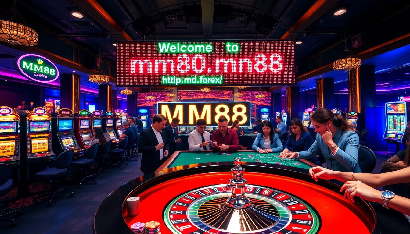 Experience the thrill of gambling at https://mm88.forex/ with a lively casino scene featuring roulette and poker action.