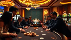 Experience the thrill of casino gaming at nhà cái sky88 with luxurious poker matches and vibrant slot machines.