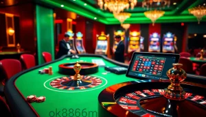 Experience excitement at ok8386.com with vibrant casino gaming elements and engaging players.