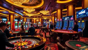 Exciting gambling moments at USBET's sophisticated casino tables and slot machines.