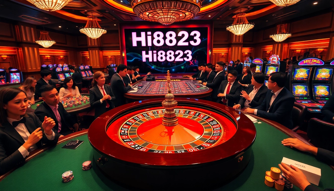 Experience the excitement of Hi8823 with thrilling table games and vibrant casino visuals.