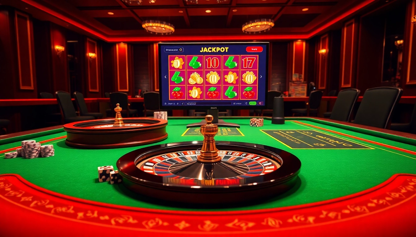 Experience the thrill of winning at https://rr88ez.com/ with a vibrant casino scene full of poker chips, dice, and a roulette wheel.