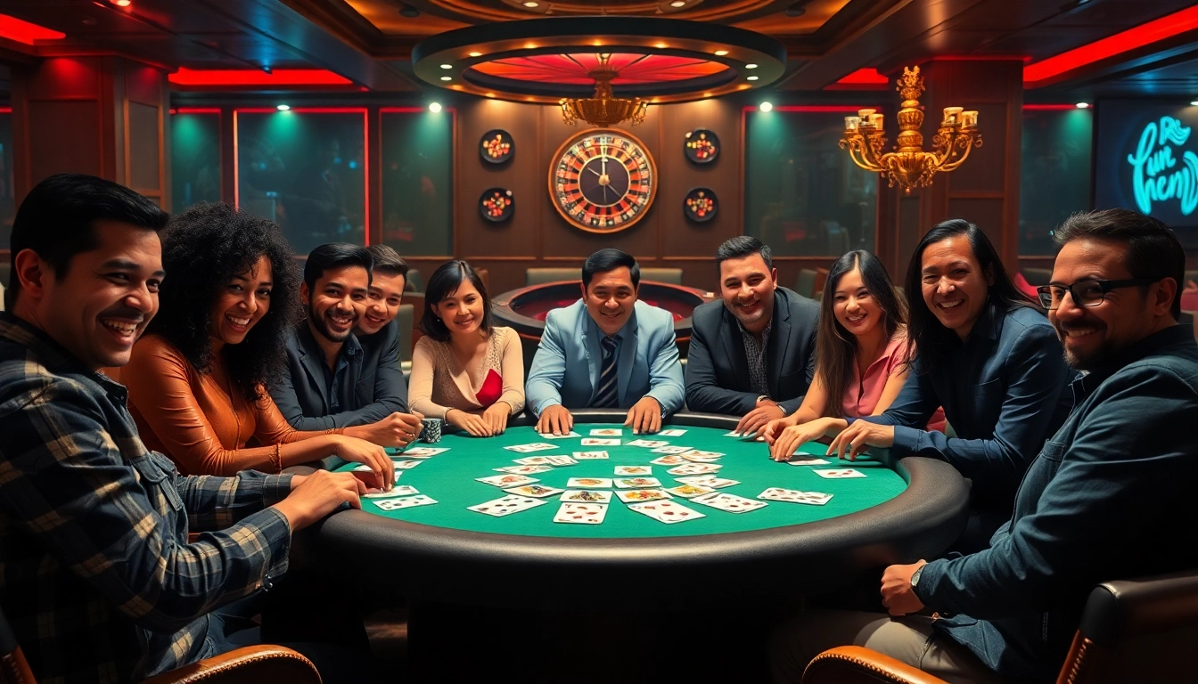 Challenge your skills at the poker table in a luxurious casino setting inspired by OKFUN com.