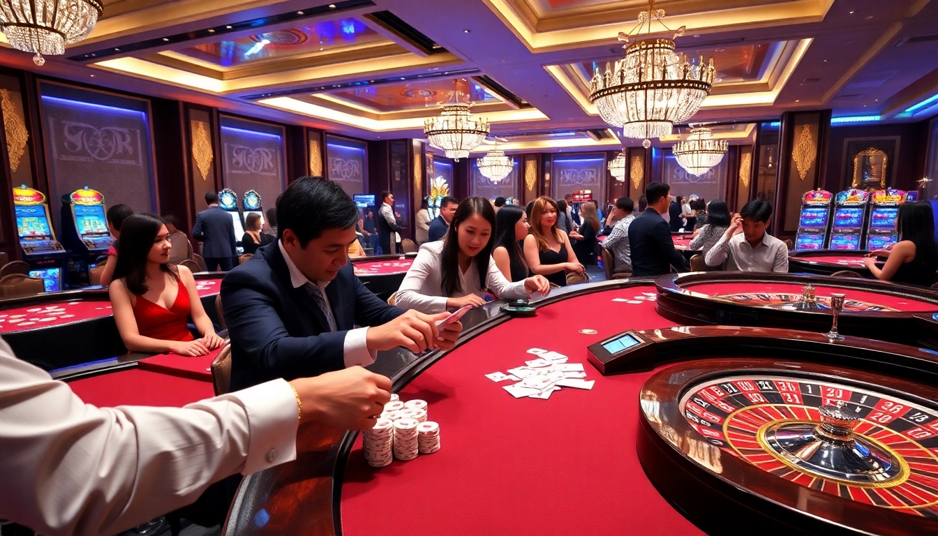 Experience exhilarating gameplay at nk88 with vibrant casino tables and eager players.