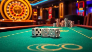 Enjoying the excitement of tài xỉu md5 at a luxurious casino table with dice and betting slips.