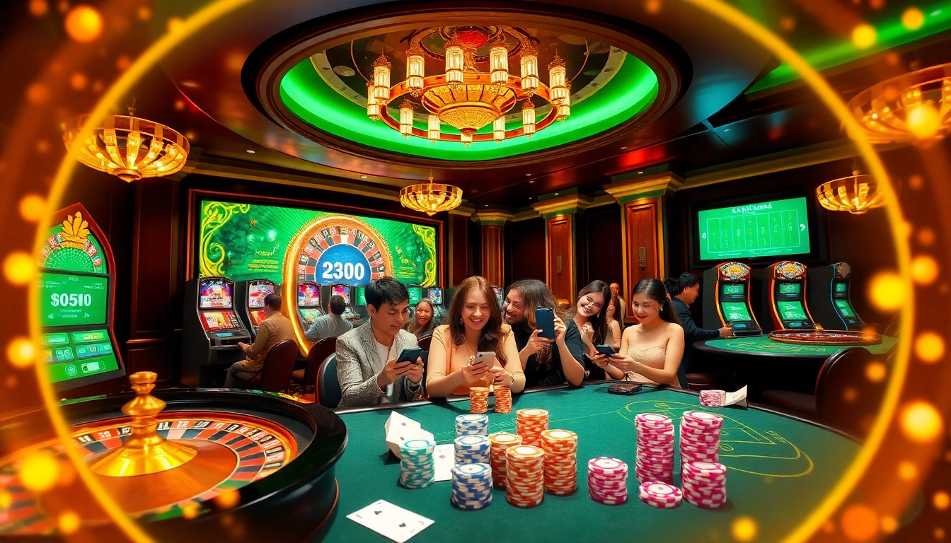Experience exciting gameplay at home vvjl with a vibrant online casino atmosphere featuring players and gaming elements.