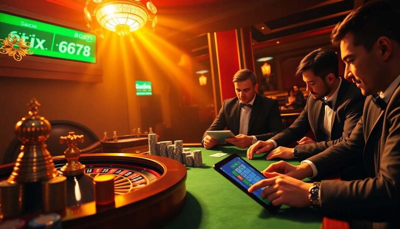 Excited players strategizing at a luxurious casino table featuring the innovative 88i theme.