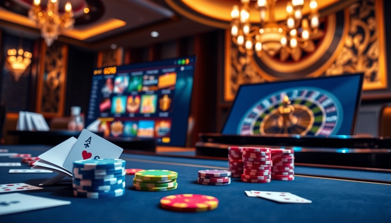 Experience thrilling gameplay at https://go88.fast/ with luxurious casino visuals of tables and chips.