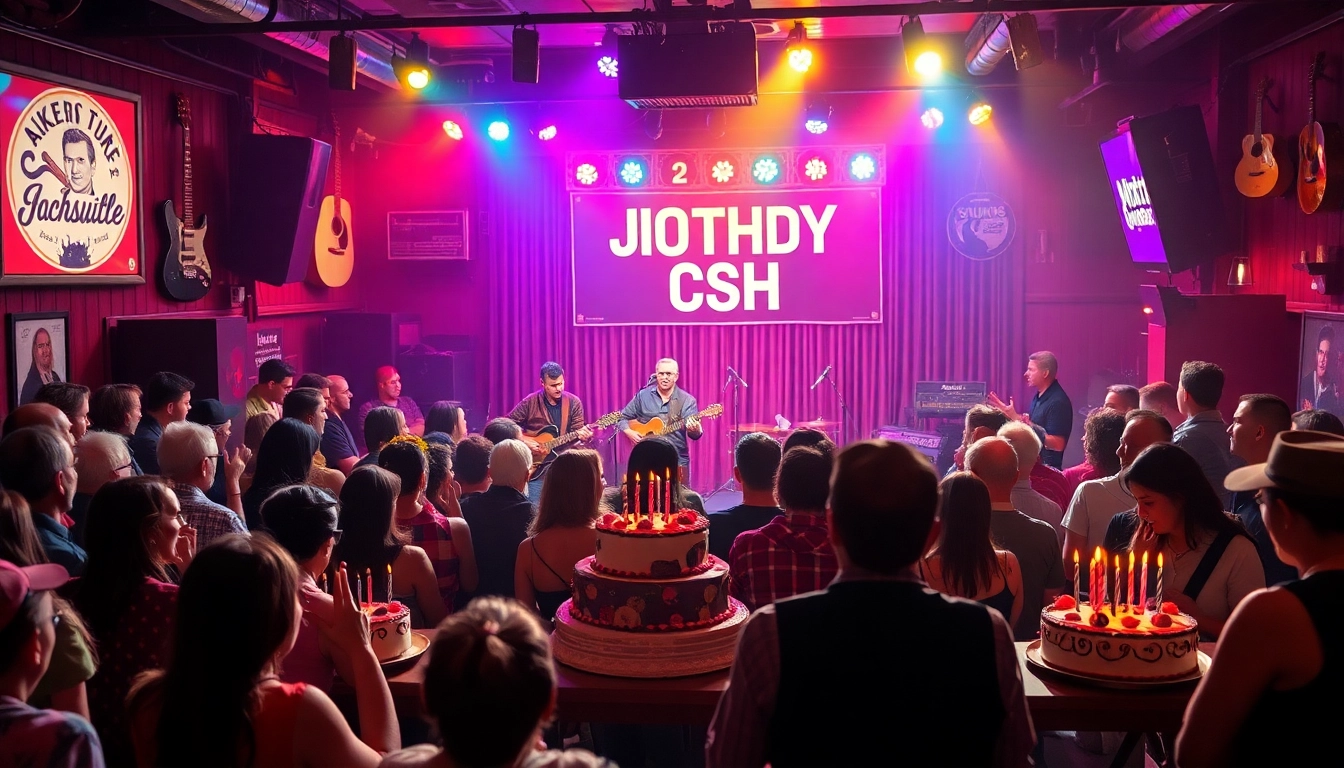 Experience the festive Johnny Cash birthday celebration at johnnycashbirthday.com, featuring live music and joyful crowds.