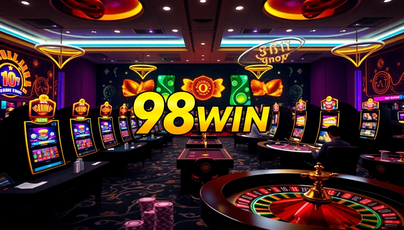 Experience the thrill of 98win hiện đang mở with vibrant casino tables and engaging online gaming.
