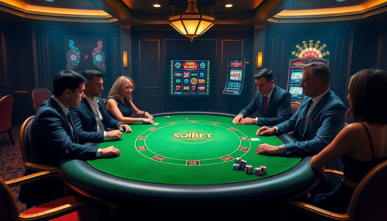 Experience intense gaming excitement at https://soibet.vision/ with engaging poker nights and vibrant casino scenes.