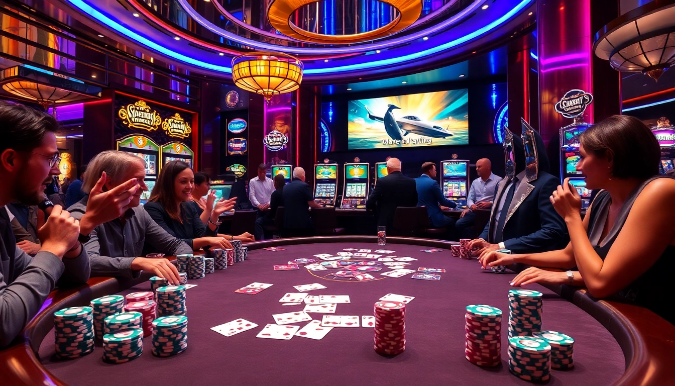 Experience the excitement of gambling with SX88-themed luxury casino elements and vibrant poker action.