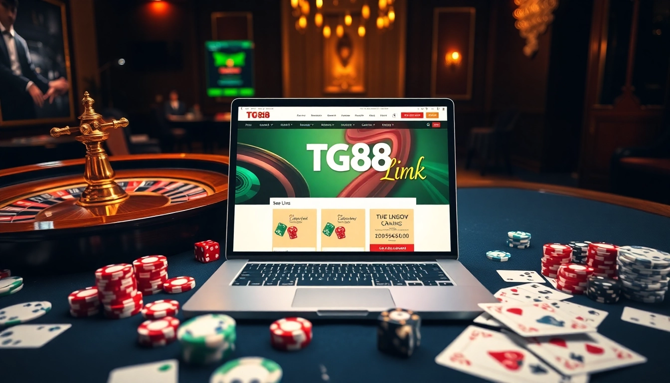 Engage in online gaming with Tg88 Link with dynamic casino elements and a luxurious layout.