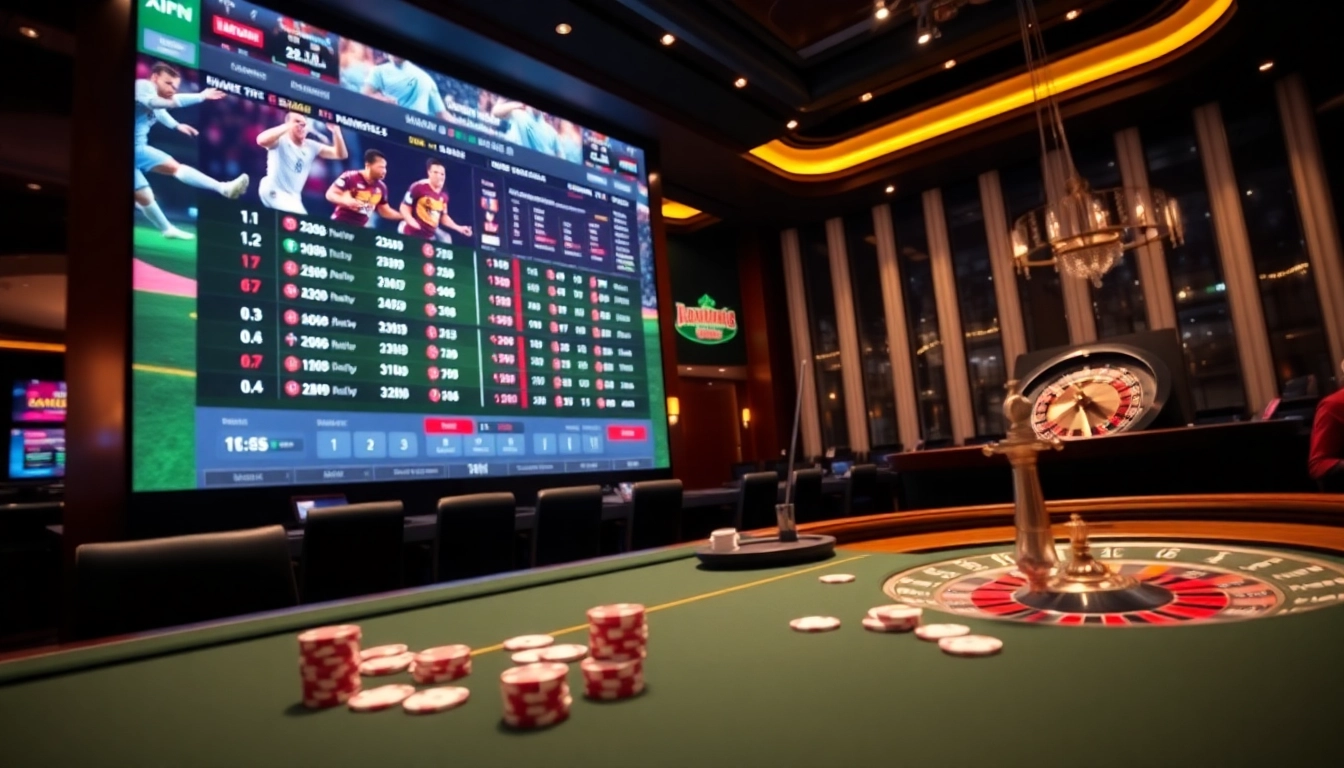 Engage in kèo bóng đá hôm nay betting with excitement at a high-end casino sports book.