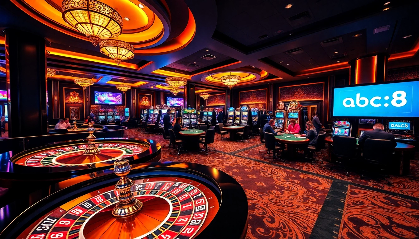 Experience the thrill of gambling at abc8 with engaging casino tables and vibrant slot machines.