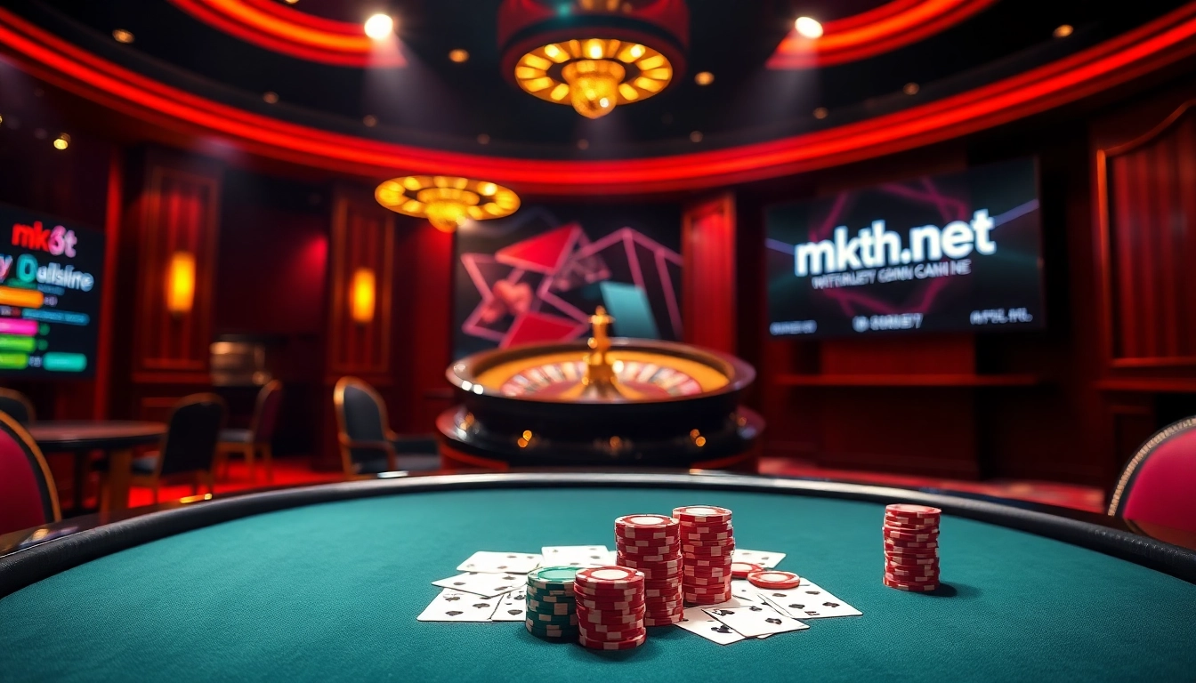 Engage in high-stakes poker at mk8th.net with vibrant chips and cards for thrilling online play.