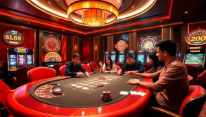 Experience thrilling gameplay at https://lc88.onl/ with players enjoying poker and vibrant slot machines.