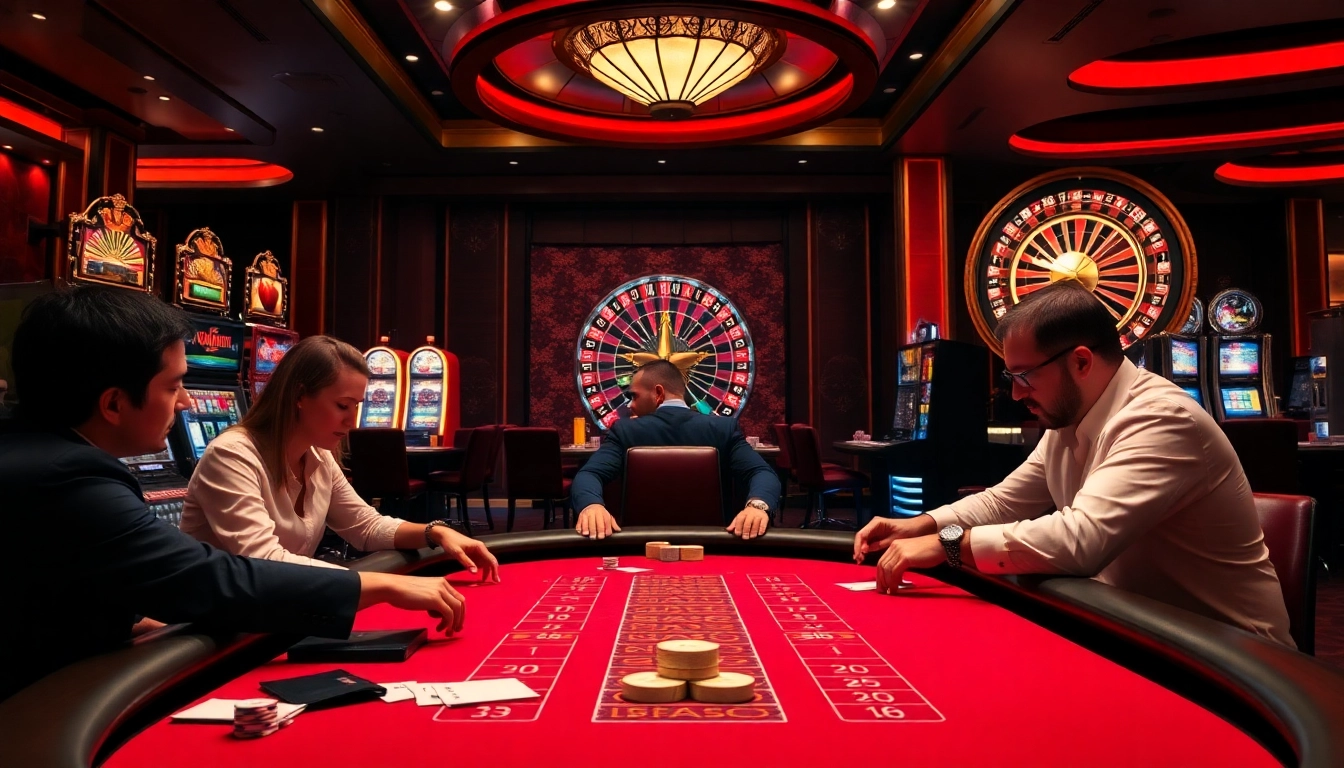 Engaging players at a blackjack table in a luxury casino environment featuring elements of https://gamemanclub.wiki.