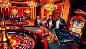 Players winning big at a luxurious casino table, highlighting 13 Win's elegance and excitement in gambling.