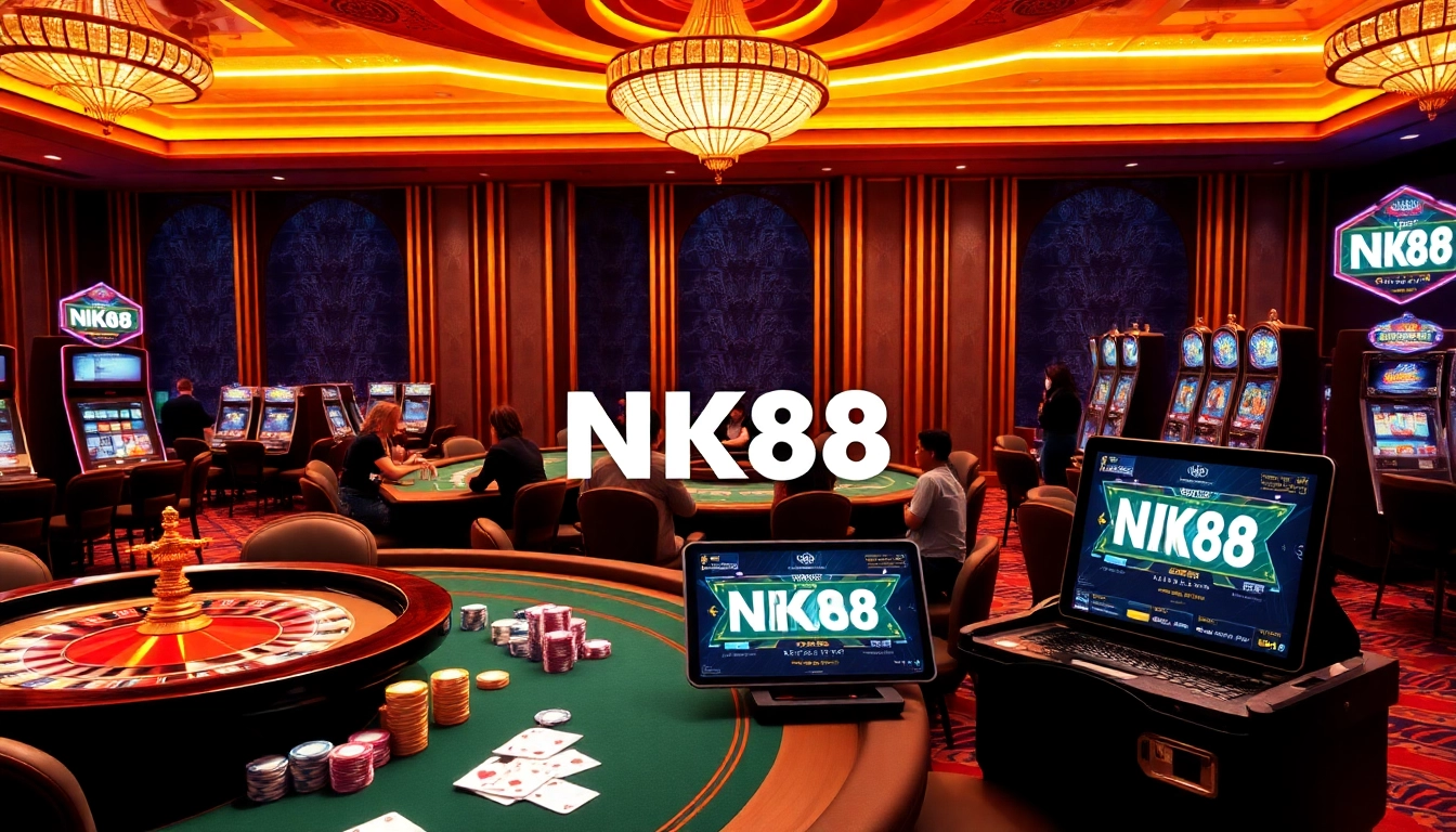 Experience immersive gaming at https://nk88.us.com/ with luxurious casino tables and lively players.