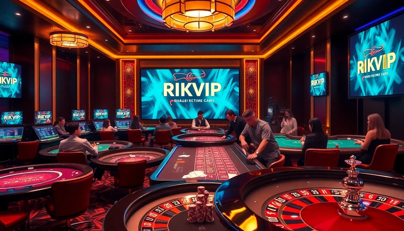 RIKVIP online gaming experience featuring vibrant casino tables and engaging gameplay.