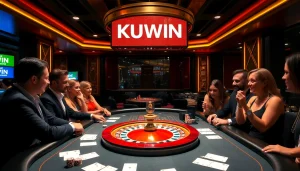 KUWIN facilitates exciting gaming at a glamorous poker table filled with players ready to win.