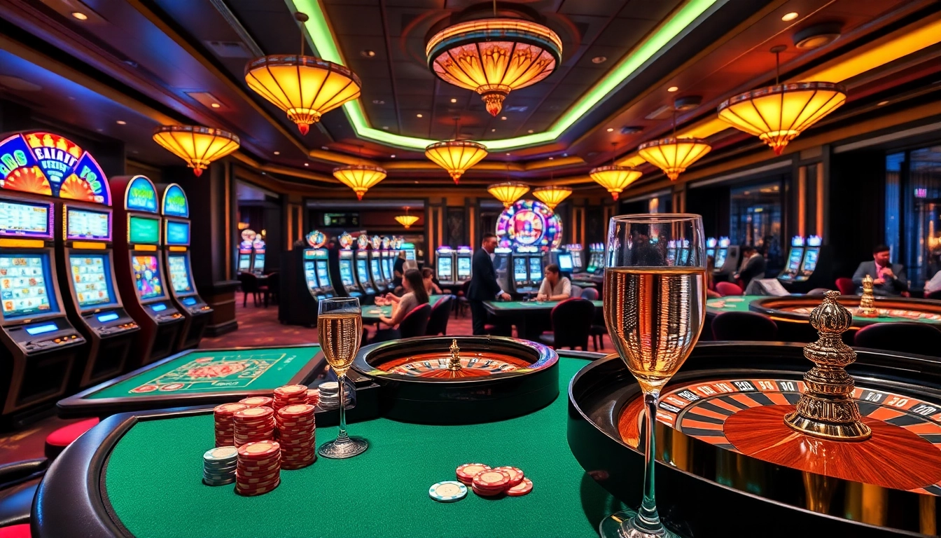 Experience the thrill of SUNWIN gaming at a vibrant casino with engaging tables and high-stakes excitement.