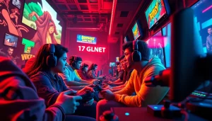 Engaging scene of diverse characters in vibrant XXX games, showcasing lively gaming interactions.