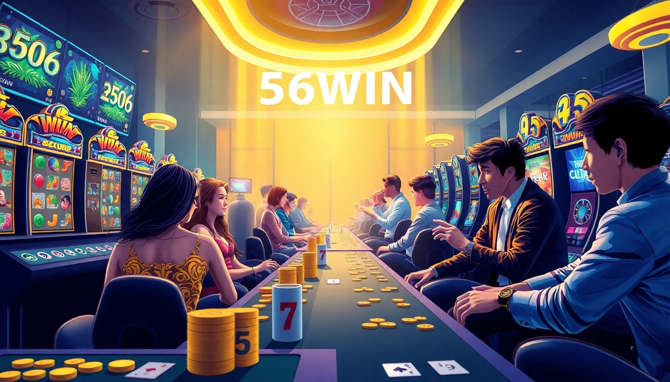 Players enjoying diverse games on 56WIN's secure online gambling platform.